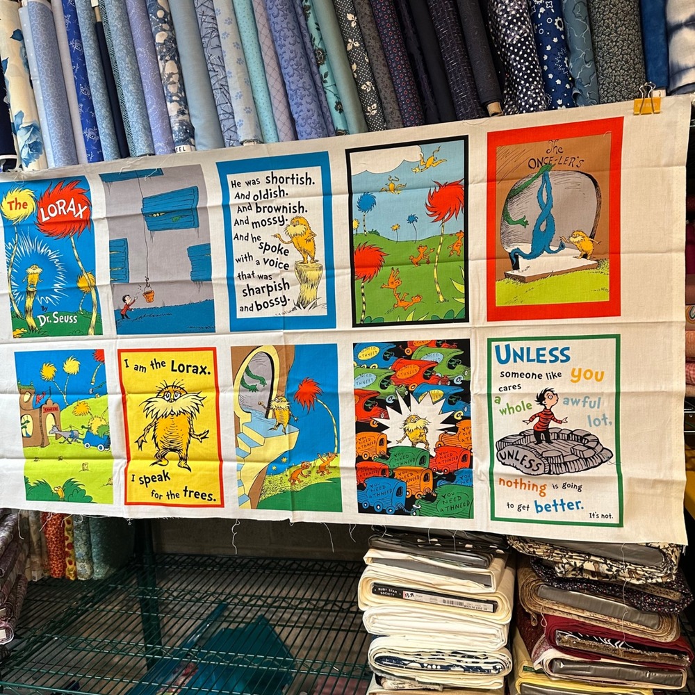 Dr. Seuss The Lorax Fabric Panel for Quilting and Crafts 23x44 Multi Color